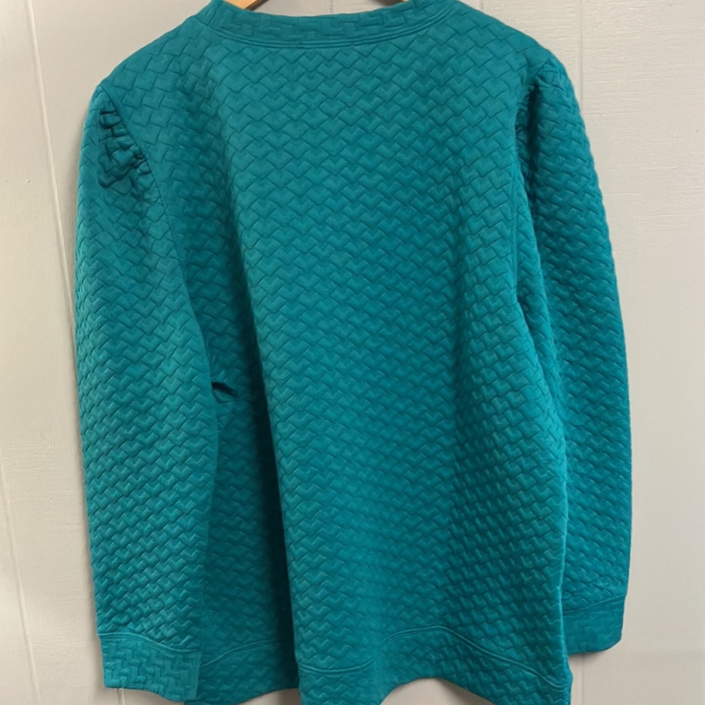 NWT Fate Teal Textured Sweatshirt 1X - Picture 8 of 10